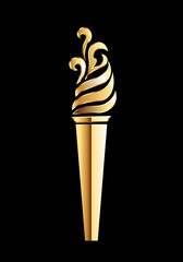 Torch golden flame logo