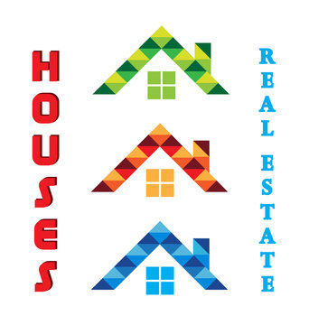 Houses set for real estate logo