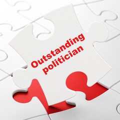 Politics concept: Outstanding Politician on puzzle background