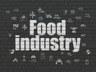 Manufacuring concept: Food Industry on wall background