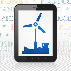 Industry concept: Tablet Computer with Windmill on display