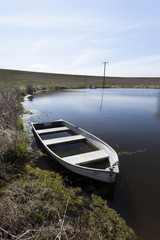 Row boat in a pond.