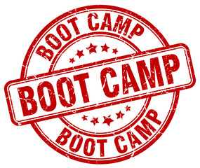 boot camp red grunge round vintage rubber stamp