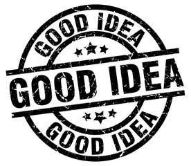 good idea round grunge black stamp