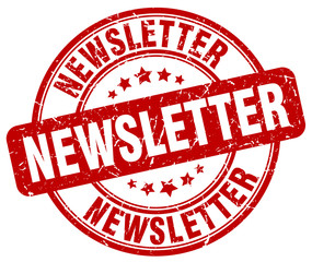 newsletter red grunge round vintage rubber stamp