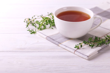 Thyme herbal tea. Healthy drink. Alternative medicine