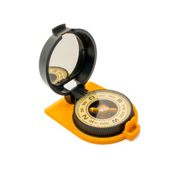 New plastic compass isolated on white background