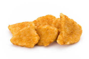 Nugget chiken on the white background.