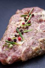 Pork chops, pepper and rosemary marinade.