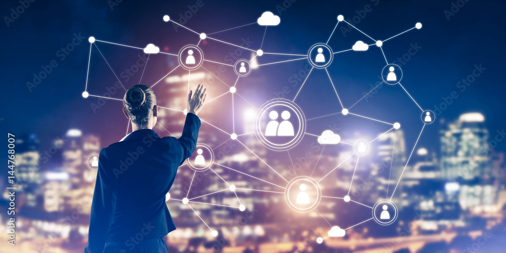 Aufkleber modern wireless technologies and networking as tool for effectiv
