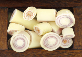 lemongrass in wooden box isolated