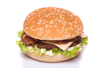 Fast food Cheeseburger, Hamburger, Burger on white background