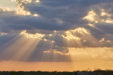 bright sunset sky background