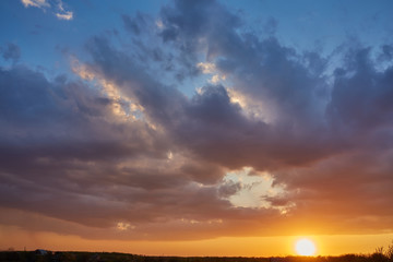 Obraz na płótnie Canvas bright sunset sky background