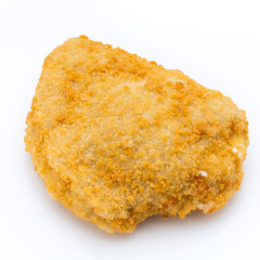 Fried chicken nuggets isolated on white.
