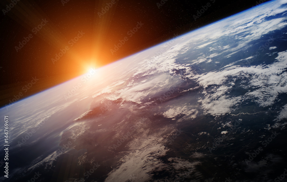Poster planet earth in space 3d rendering elements of this image furnished by nasa
