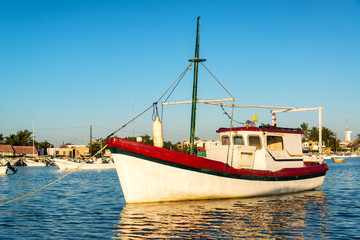 Boat and Reflection in Rio Lagartos