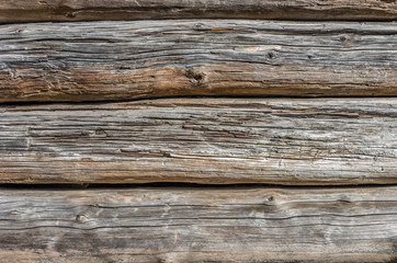 Larch wooden planks, old and weathered