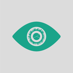 Eye with market chart inside pupil icon
