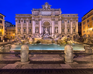 Trevi Fountain and Piazza di Trevi in the Morning, Rome, Italy
