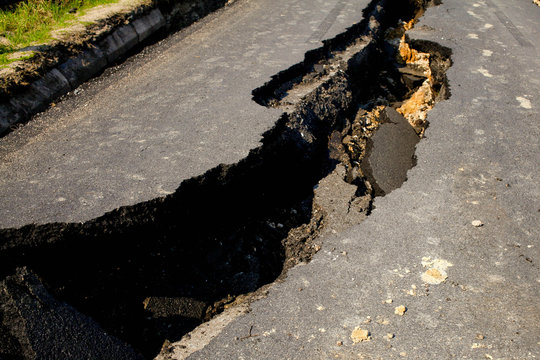 Destroyed By A Landslide Road