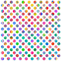 Watercolor polka dots pattern background.