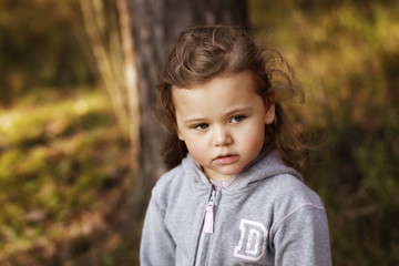 girl on a walk in the forest
