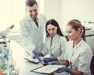 At the laboratory