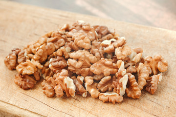 shelled walnuts pile