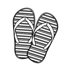 monochrome silhouette of beach flip-flops vector illustration