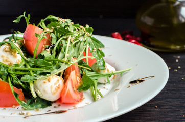 Fresh, summer salad with arugula leaves