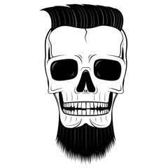 Skull illustration - hipster