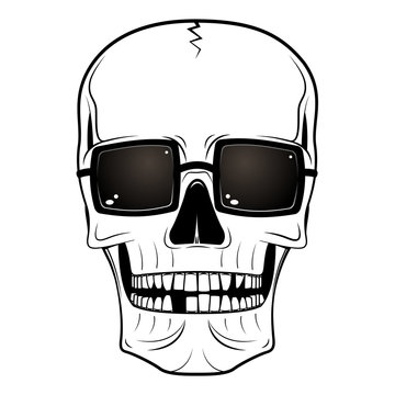 Skull illustration - sunglasses
