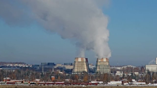 Smoking pipes of thermal power plant