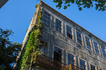 Abandoned buildings in the old part of Porto, Portugal.