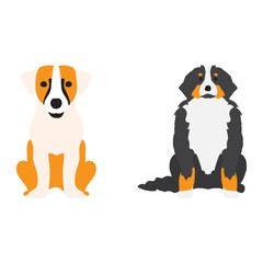 Funny cartoon dog character bread cartoon puppy friendly adorable canine vector illustration.