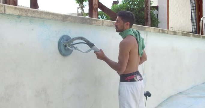 man repair pool
