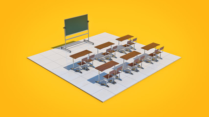 Classroom. 3d rendering