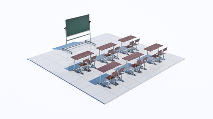 Classroom. 3d rendering
