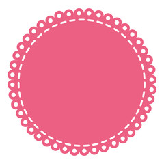 pink circular decorative frame with border rings vector illustration