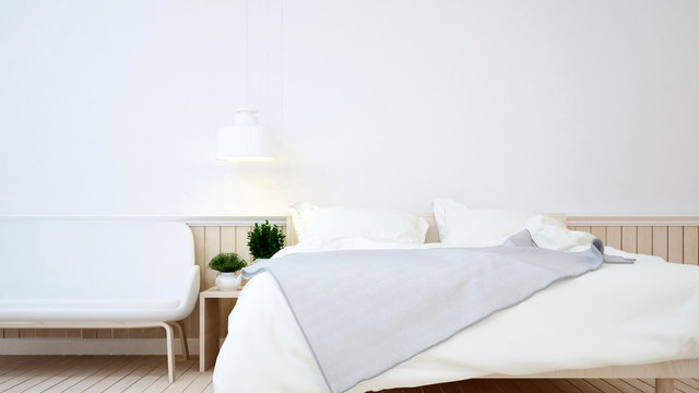 Bedroom in apartment or hotel - 3d Rendering