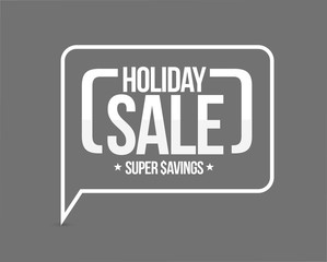 holiday sale, super savings message sign