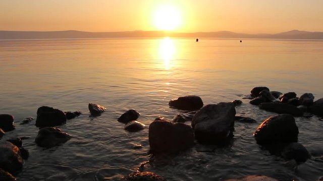sunset sea of galilee