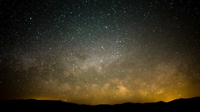 Milky Way Galaxy Spring Sky 48 Time Lapse Stars and Meteors