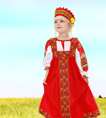 Girl in Russian national costume.