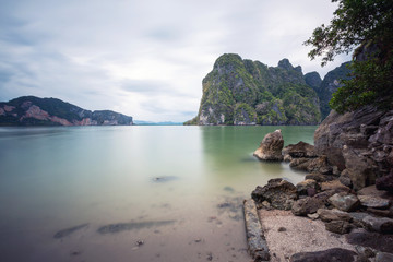 phang nga koh tapu island beach with long exposure