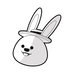 Fototapeta na wymiar easter bunny with hat icon image vector illustration design 