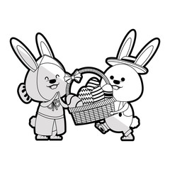 easter bunny with egg  icon image vector illustration design 