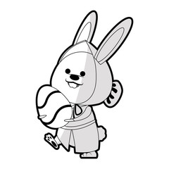 easter bunny with egg  icon image vector illustration design 