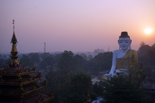 Buddha and sunrise